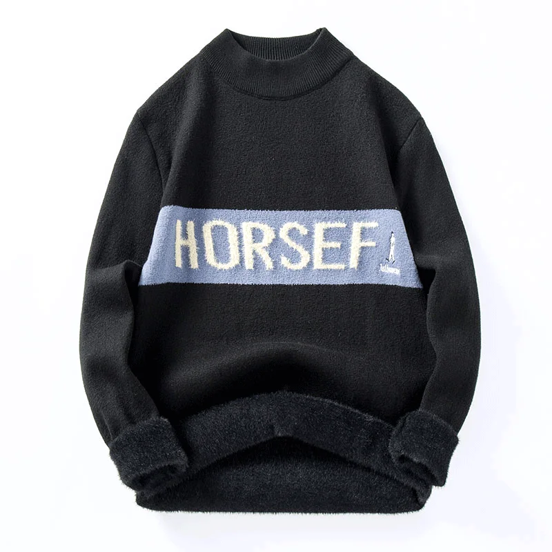 

2021 New Sweaters Men's Long Sleeves Autumn Winter Fashion Pullover Knitted O-Neck Pullover elasticity Men Sweater