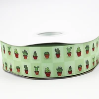 cactus printed grosgrain ribbon diy bow craft decor wedding party decoration gift wrapping 16mm 22mm 25mm 38mm 57mm 75mm