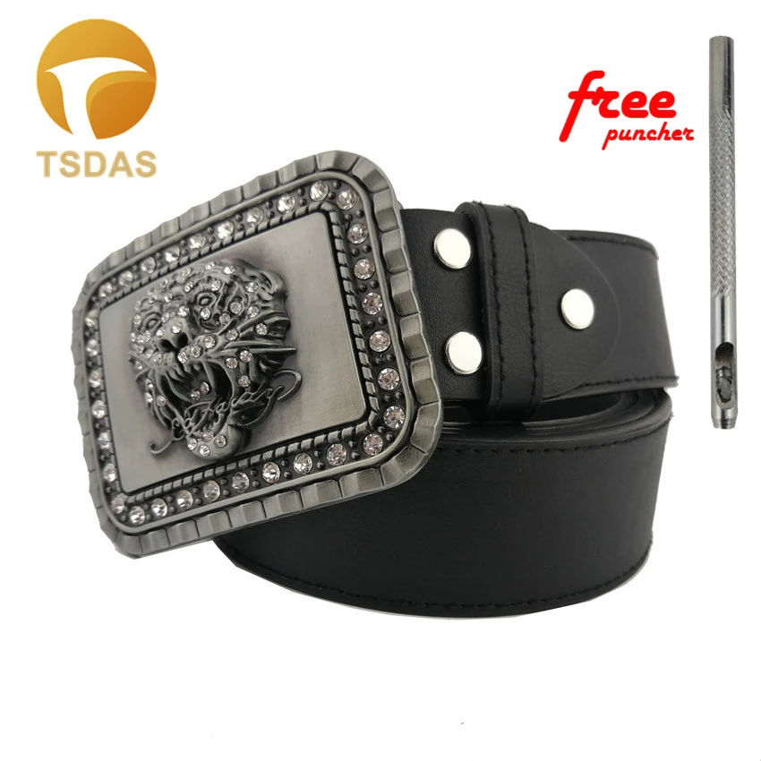 Cowboys металлические пряжки для ремня с бриллиантовой головой льва роскошные