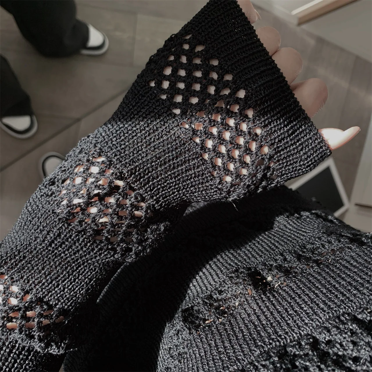 

TVVOVVIN Sexy Hollow Out Knitting Sweater Spring O-neck Long Sleeve Loose All-match Female Pullover Tops 885Z