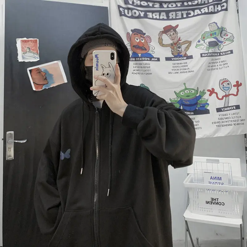 

Cardigan Hoodie Women's 2021 Spring Thin Loose Oversized Sweatshirt Oversized Hoodie High Quality Jacket Couple Top