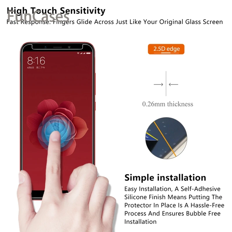 9H Tempered Glass for Xiaomi Redmi 4X 5A 6A 6 Pro HD Screen on Note 2 3 Film Prime 5 | Мобильные телефоны и аксессуары