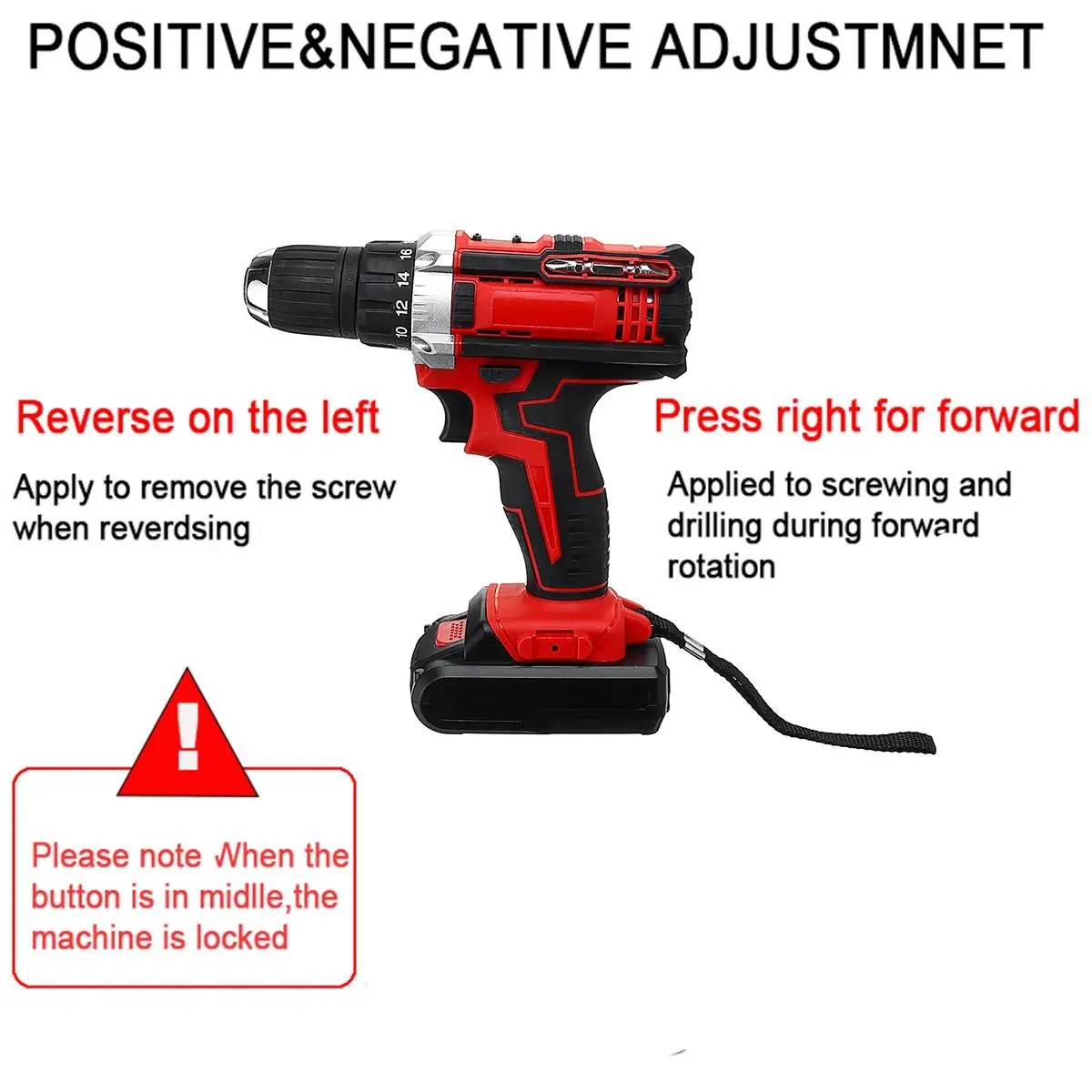 

Cordless Electric Drill 3 in 1 Electric Drill Screwdriver Hammer 48V Dual Speed With 2 Battery