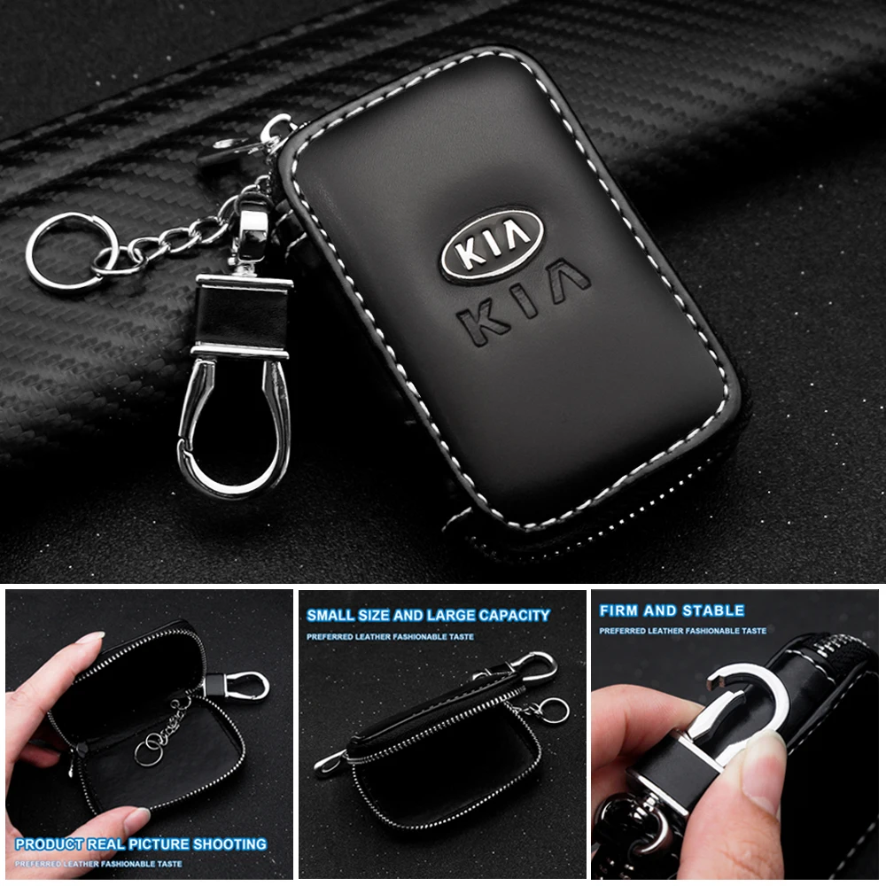 

PU Leather Key Wallet Men Women Fashion Zipper Car Key Holders For KIA Cerato Sportage R K2 K3 K5 RIO 3 4 Sorento Car Styling