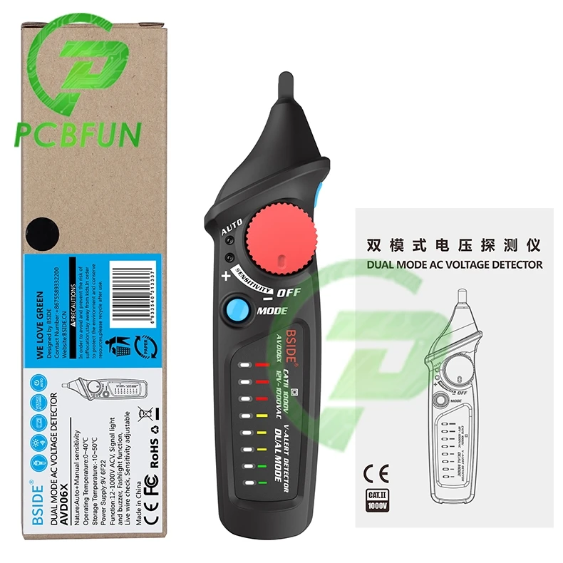 Бесконтактный индикатор напряжения BSIDE AVD06 профессиональный умный тестовый