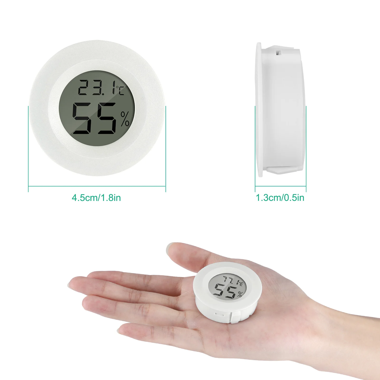 

Mini LCD Display Thermometer Hygrometer Practical Digital Indoor Round Thermometer Temperature Humidity Meter Detector