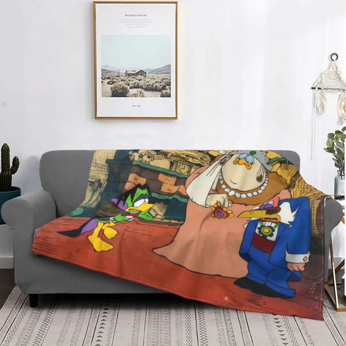 

Count Duckula Adventure Cartoon Blankets Coral Fleece Plush Decoration Bedroom Bedding Couch Bedspread