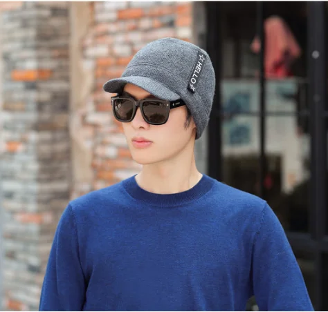 Зимние шапки Skullies Beanies, зимние шапки бини для мужчин и женщин, шерстяной шарф, шапки, Балаклава, маска, шапка, вязаная шапка, новинка - Цвет: gray Single hat