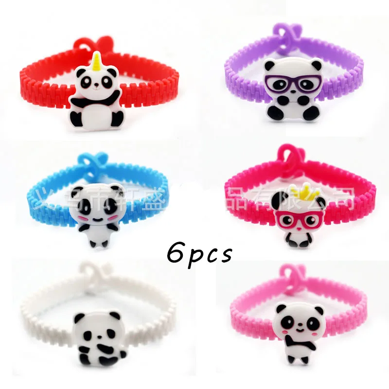 6 шт. браслет из ПВХ в виде единорога русалки динозавра мультяшный спортивный