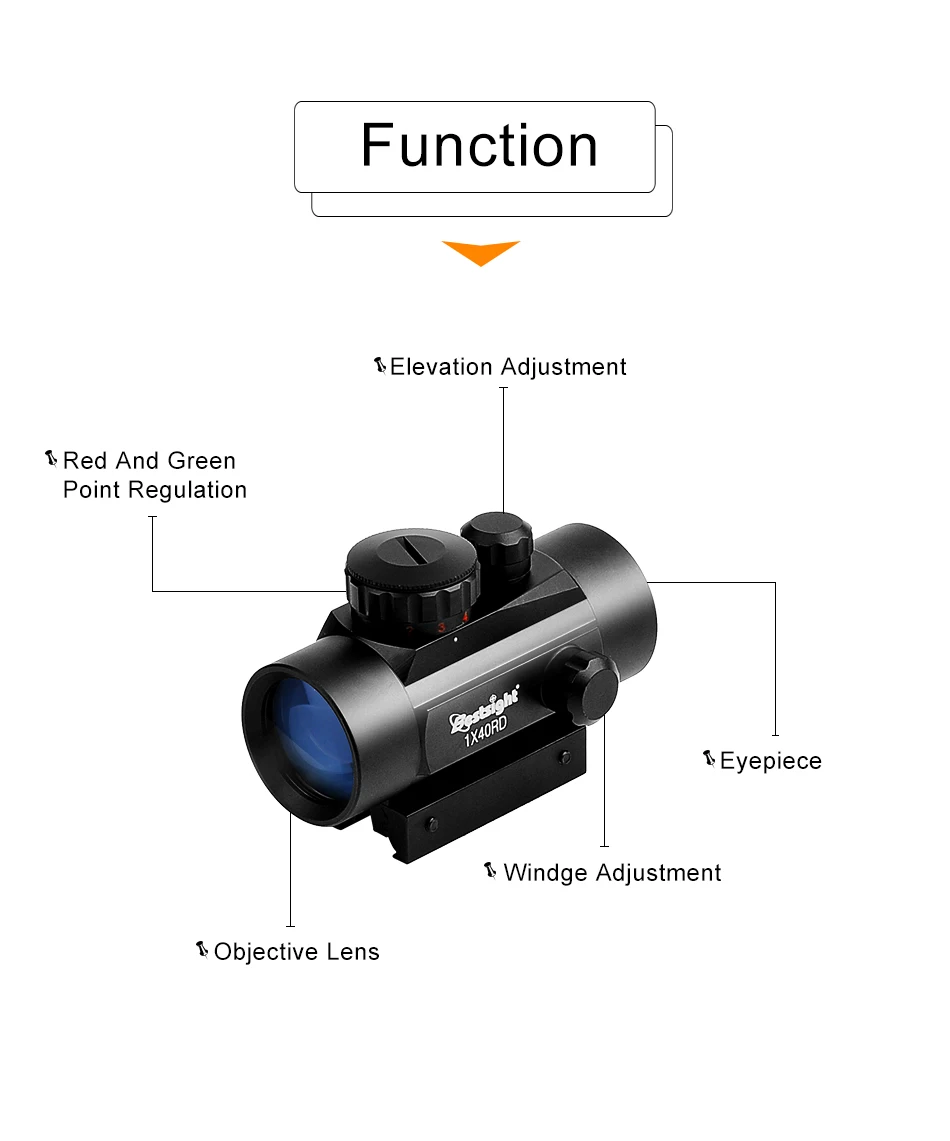 B bestsight 1x40 2x40 3x44 прицел с красной зеленой точечной подсветкой дальномер охотничий прицел 11 мм и 20 мм Вивер
