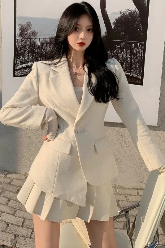 Женский офисный пиджак Осенний двурядный костюм на пуговицах с длинным рукавом