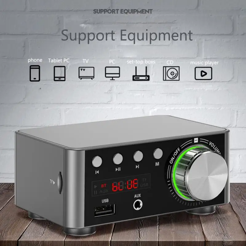 Мини аудио HiFi Bluetooth-совместимый 5.0 усилитель мощности класса D Tpa3116 цифровой 50 Вт * 2