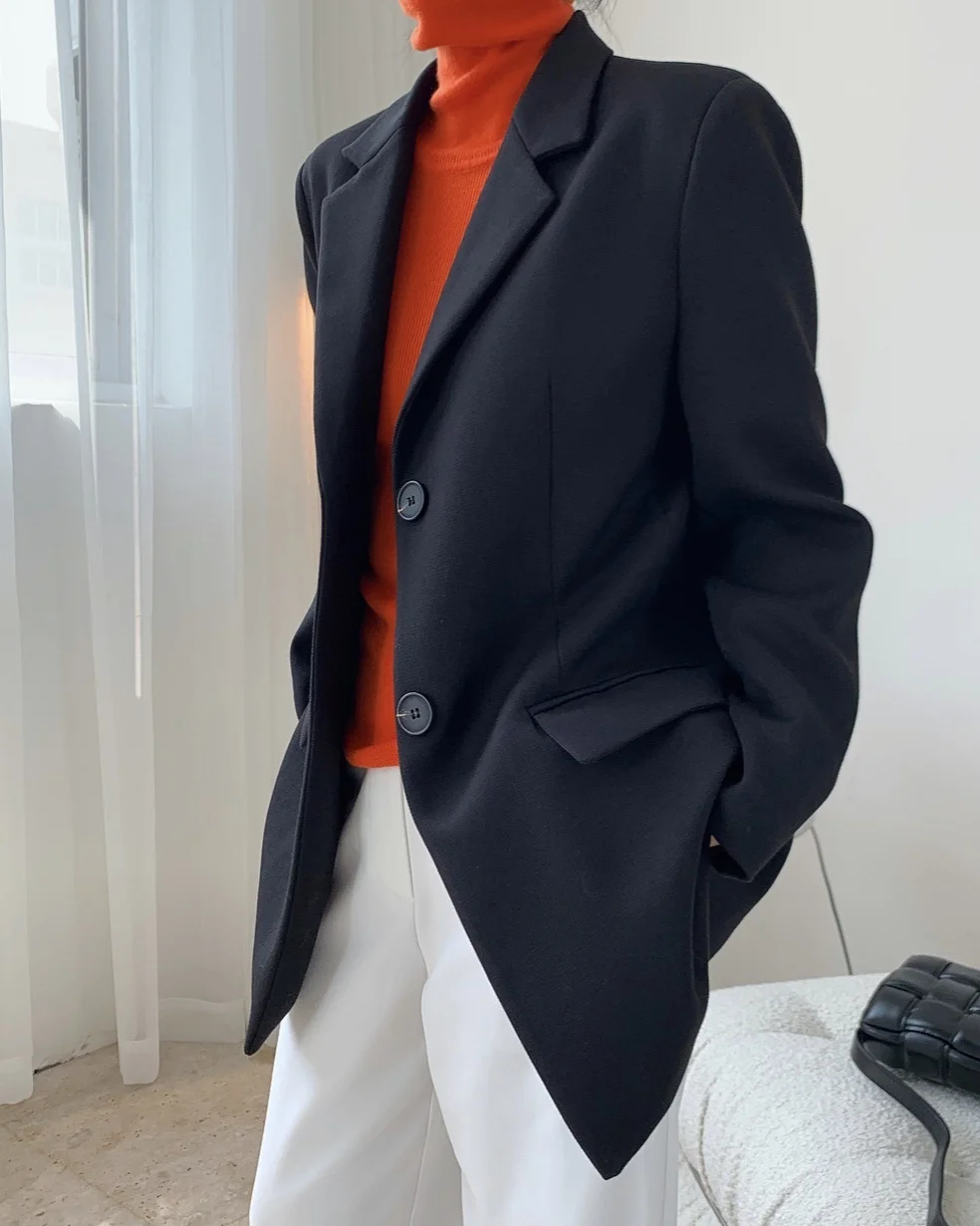 

GVUW Back Slit Design Sense Suit Coat Loose Show Thin Father Clothing Custom Coats Casual Women's Blazer New Arrival KB9153