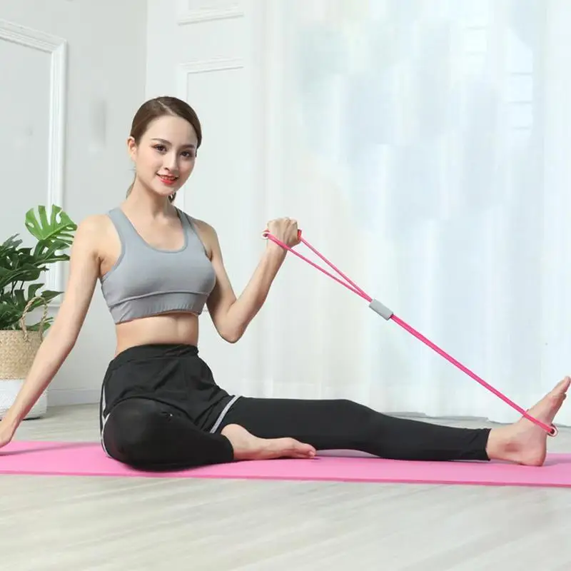 Gelang Yoga Mini Elastis untuk Kebugaran Band Resistensi Band Latihan Perpanjangan Karet Peralatan Rumah Pilates Bar Band Latihan