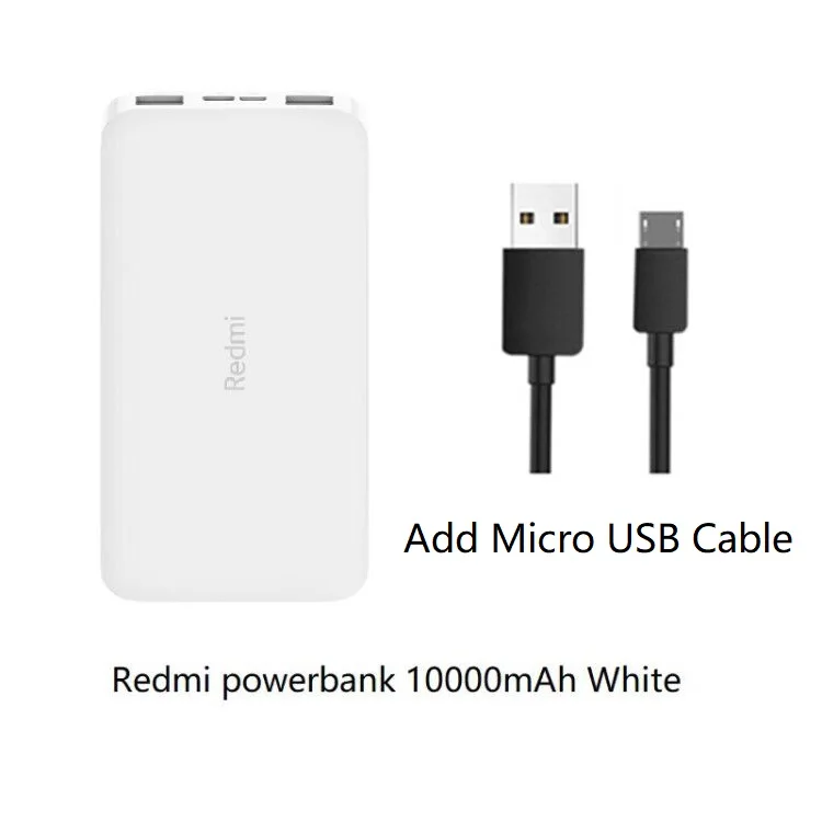 Красный mi power bank 10000 мАч usb type C mi power bank 20000 Qi быстрое зарядное устройство Портативная зарядка повербанк Внешняя батарея - Цвет: Add micro USB