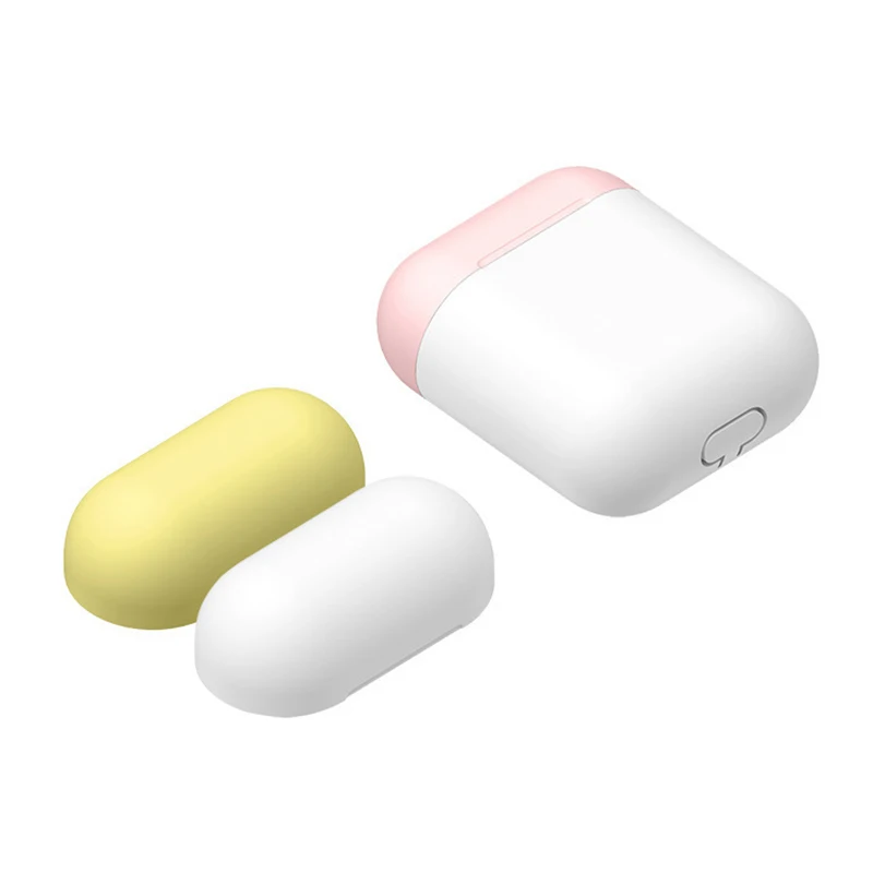 A White Мягкий силиконовый чехол для AirPods, уплотненные наушники для apple Airpods, цветной противоударный чехол с защитой от падения для AirPod, защитный чехол - Цвет: A White