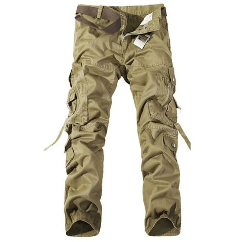 

Men Cargo Pants Camo Combat Army Tactical Military Work Outdoor Casual Trousers Solid fashion