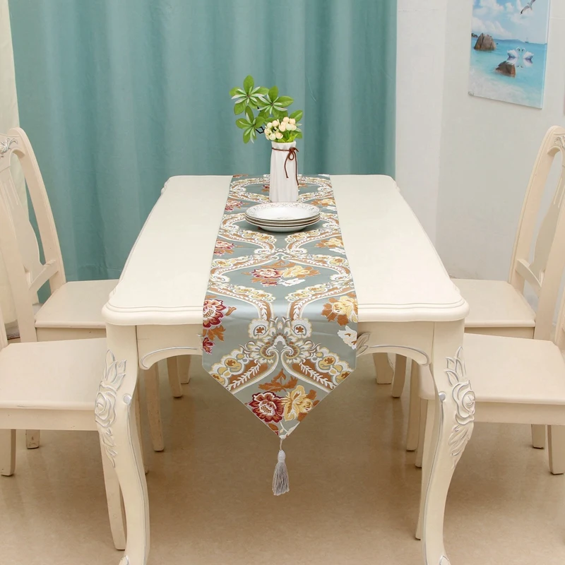 

Palace Style Flower High-End Fashion Table Runner Bed Tail Towel Retro Restaurant Cover Cloth Hotel Table Runner