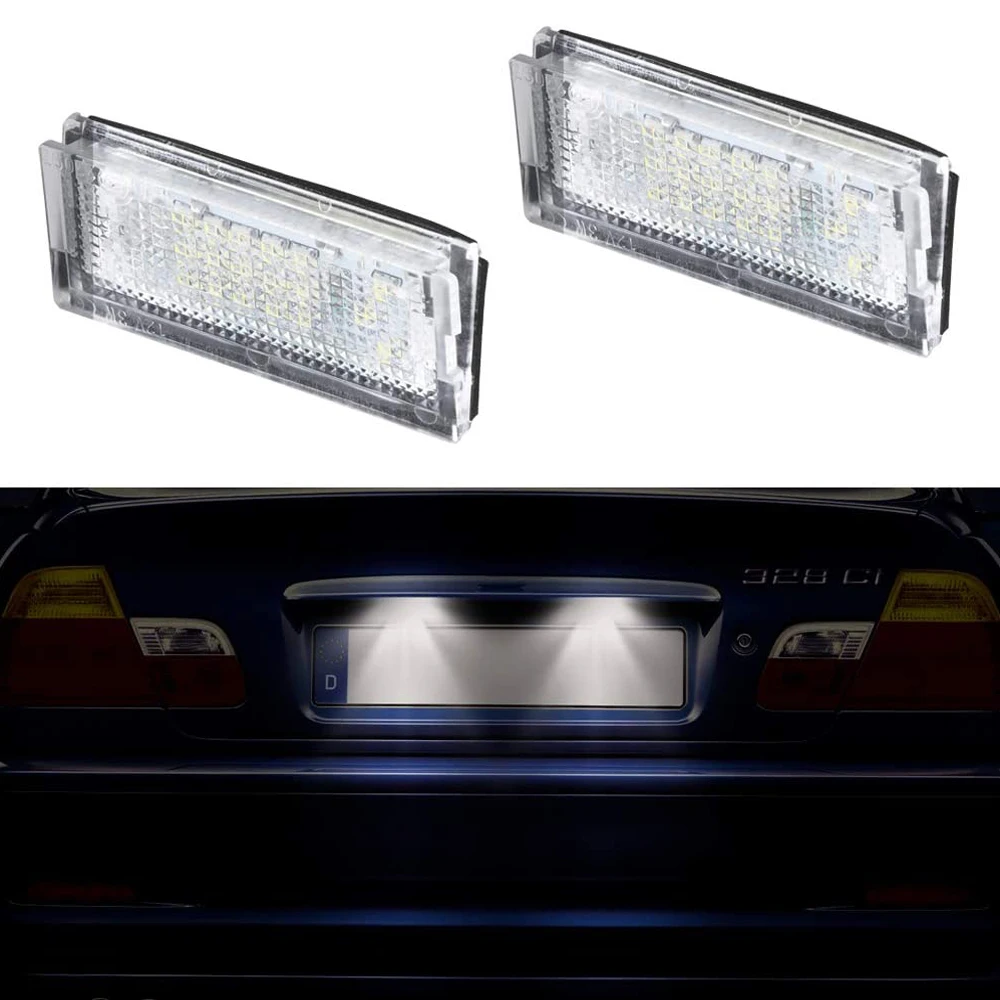 

6500K Diamond White LED License Plate Light For BMW 3 Series E46 4D 1998-2003 License Frame Number Plate Light Lamp Error Free