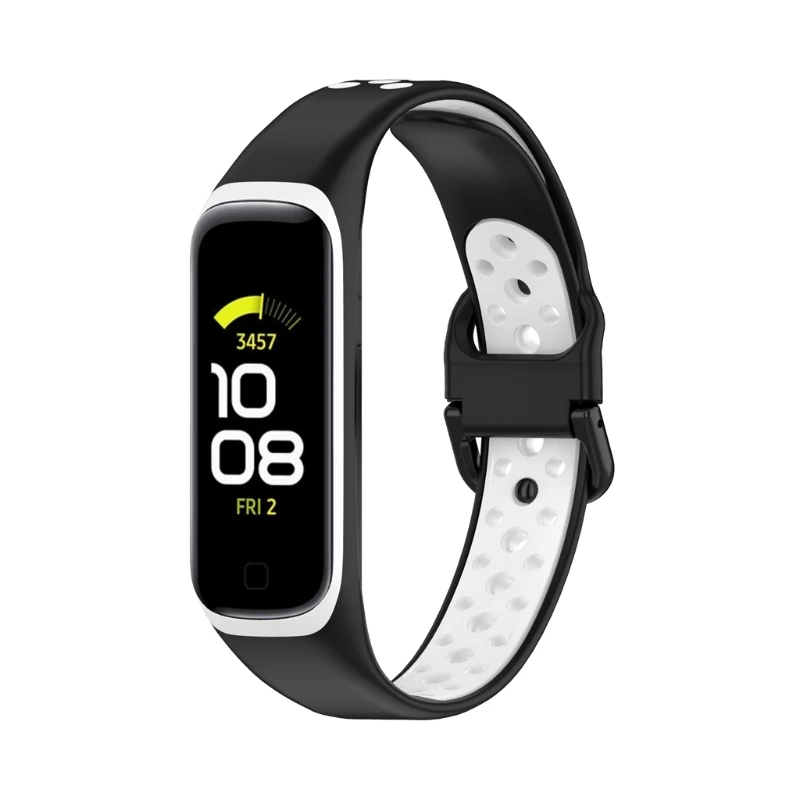 

Silicone two-tone Strap For -Samsung -Galaxy Fit 2 SM-R220 Watch Sport Wristband Y3ND