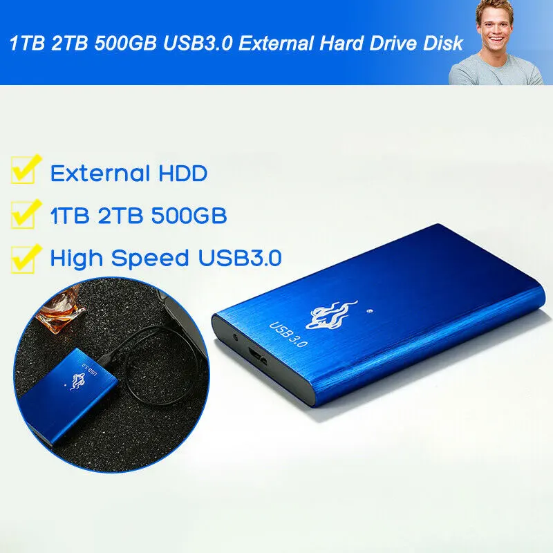 Жесткий диск USB 3 0 2 ТБ 1 500 г внешний жесткий Алюминий Чехол Коробка 5 ''Подходит