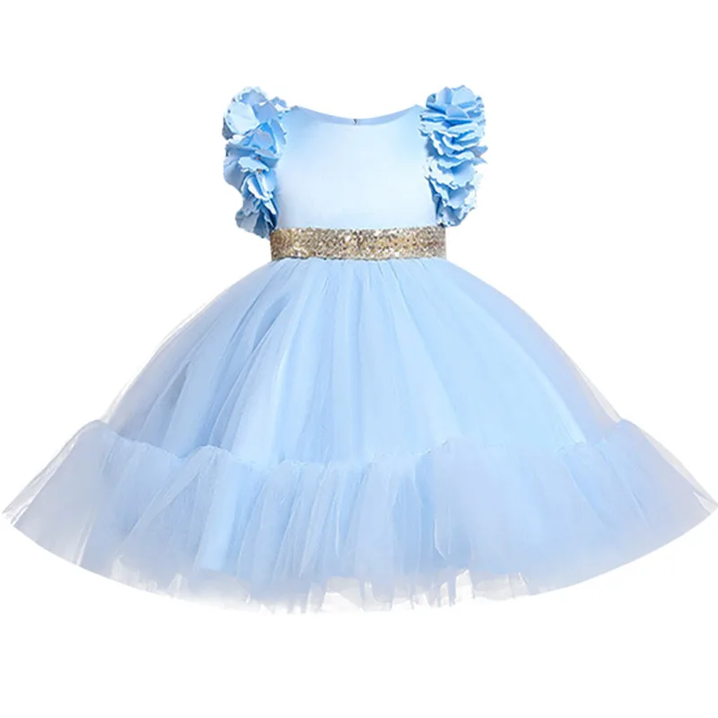 Платье-пачка с цветочным рисунком для девочек детское праздничное свадебное