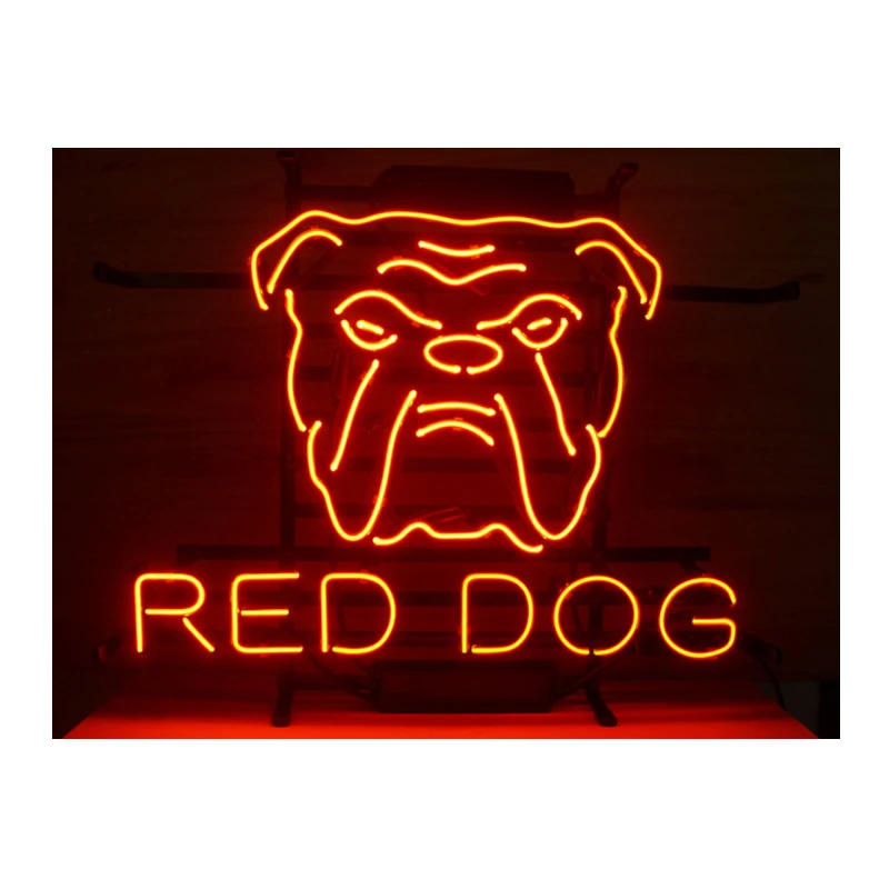Фото Красная собака пиво сделанная на заказ Настоящая стеклянная трубка ручной