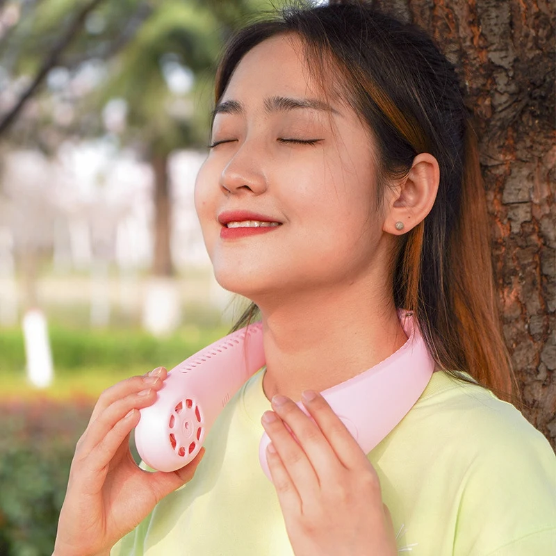 

Portable Mini Fan Hanging Neck Fan USB Charging Bluetooth Player 3 Speed Adjustable Fan