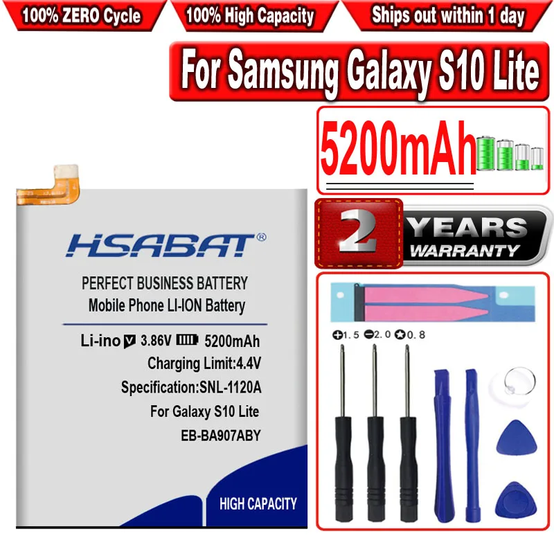 

Аккумулятор HSABAT 5200 мАч для Samsung Galaxy S10 Lite S10Lite
