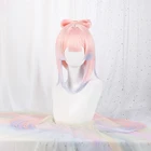 Парик для косплея Game Genshin Impact Kokomi, длинный градиентный термостойкий синтетический парик смешанных цветов + шапочка для парика