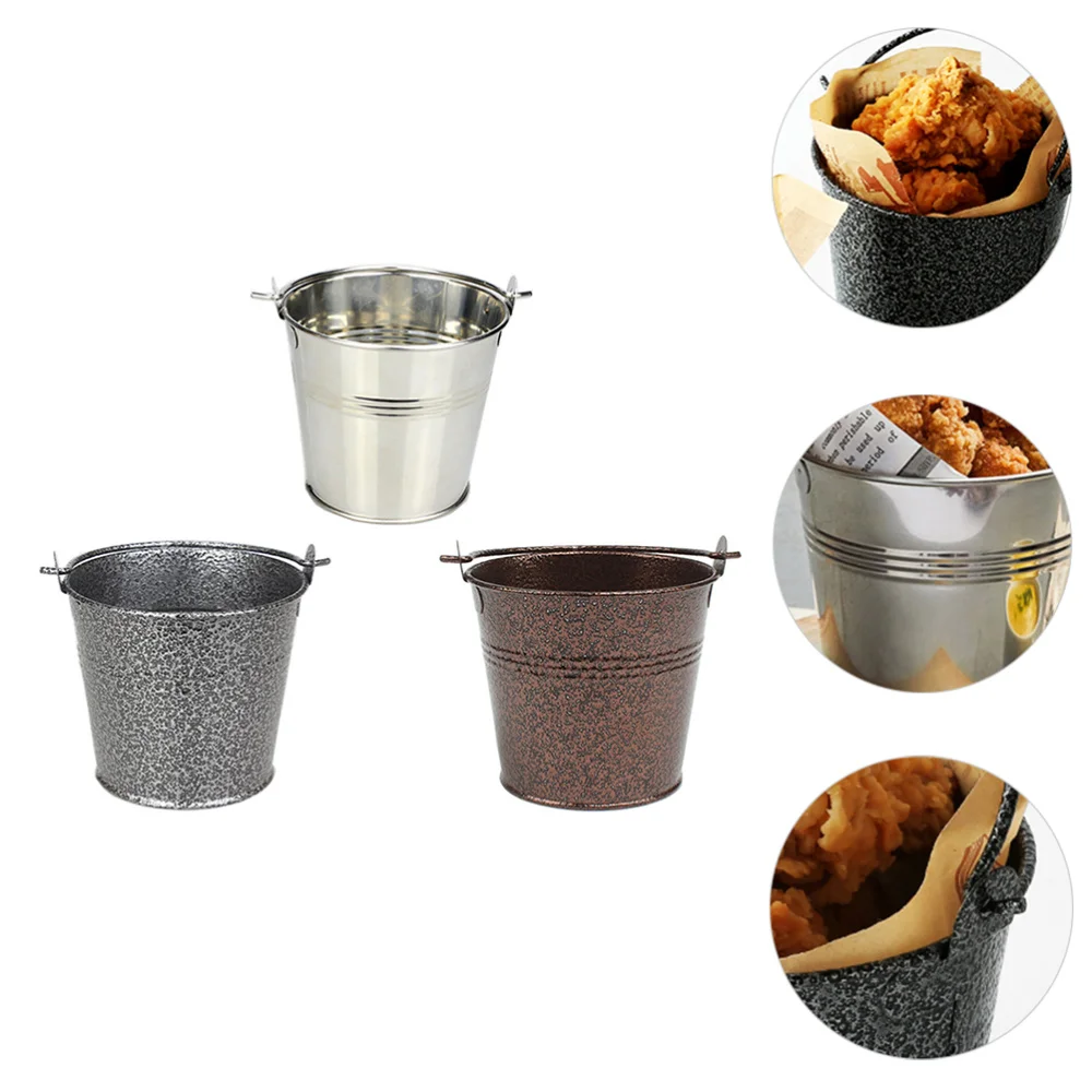 

3pcs Snack Bucket Icing French Fries Bucket Dessert Food Container