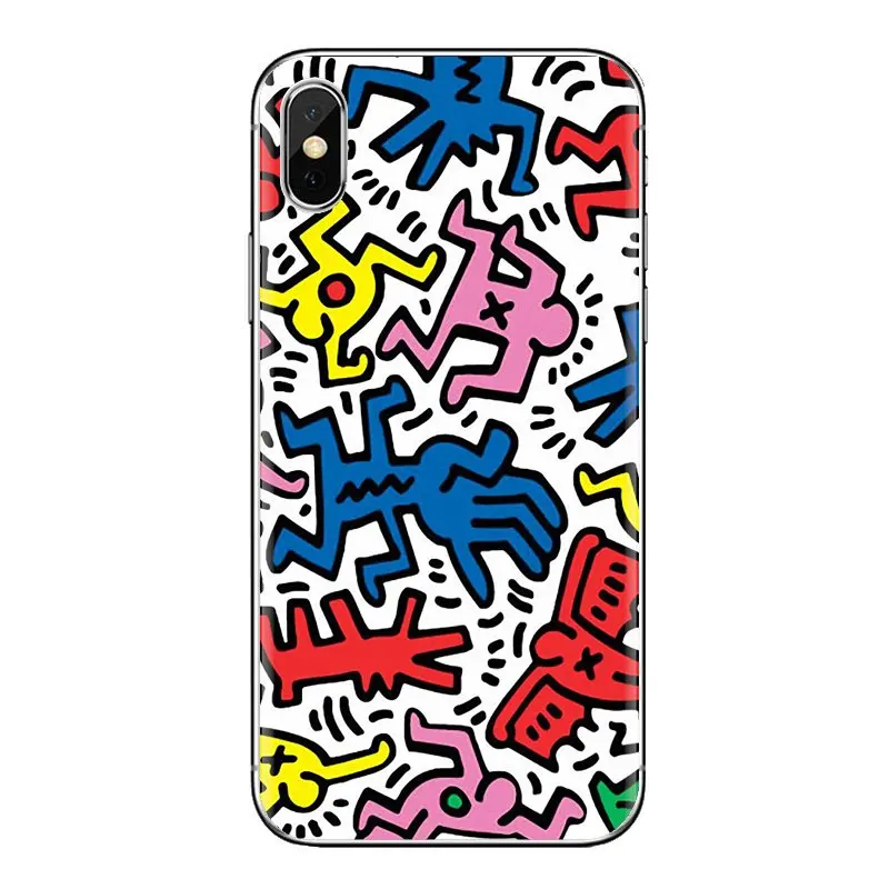 Keith Haring Works Colorful Print Silicone Bag Case For iPod Touch Apple iPhone 11 Pro 4 4S 5 5S SE 5C 6 6S 7 8 X XR XS Plus Max |