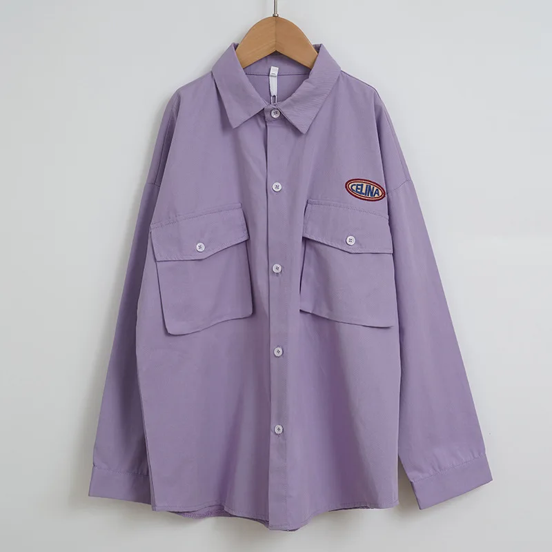 

Girls Shirts Spring Summer and Autumn 2021 Korean Children Casual Cardigan Jacket Personality Lapel Jacket Large Fashion Clothes