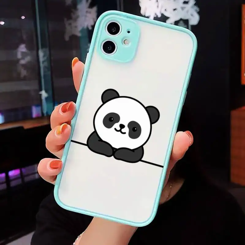 

Panda Cat Dinosaur funny cartoon Phone Cases Matte Transparent for iPhone 7 8 11 12 s mini pro X XS XR MAX Plus cover funda
