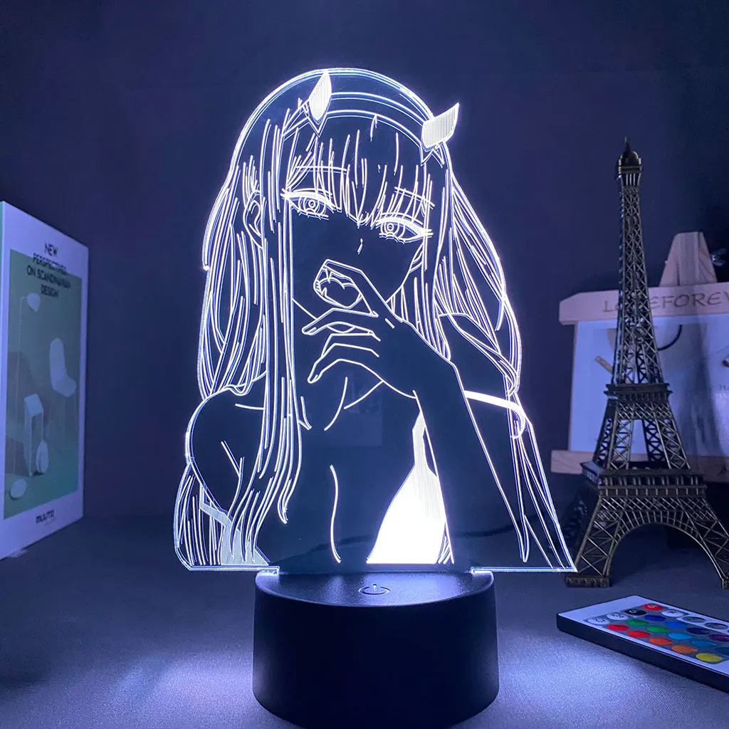 3D ночник в стиле аниме Zero Two DARLING In The FRANXX цветной сенсорный Usb-светильник с