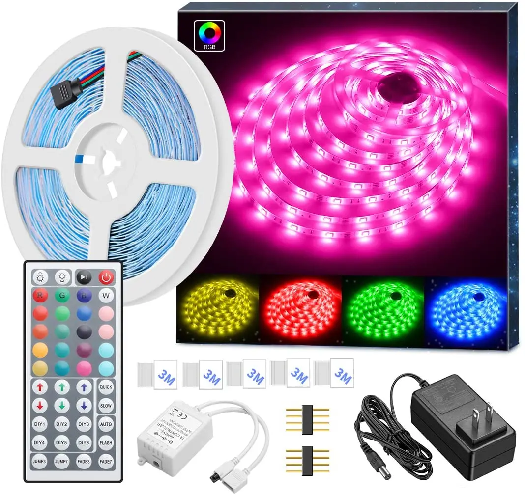 Светодиодная лента 5 м 10 RGB 5050 меняющая цвет полный комплект с дистанционным