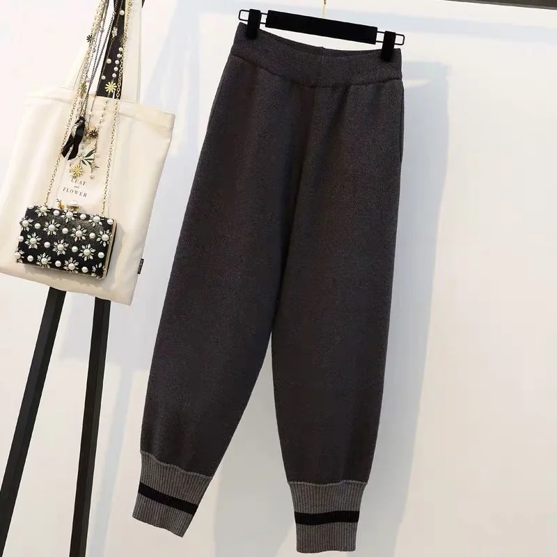 DISIMAN осень 2019 новый корейский стиль женские зимние джоггеры брюки Широкие стрейч