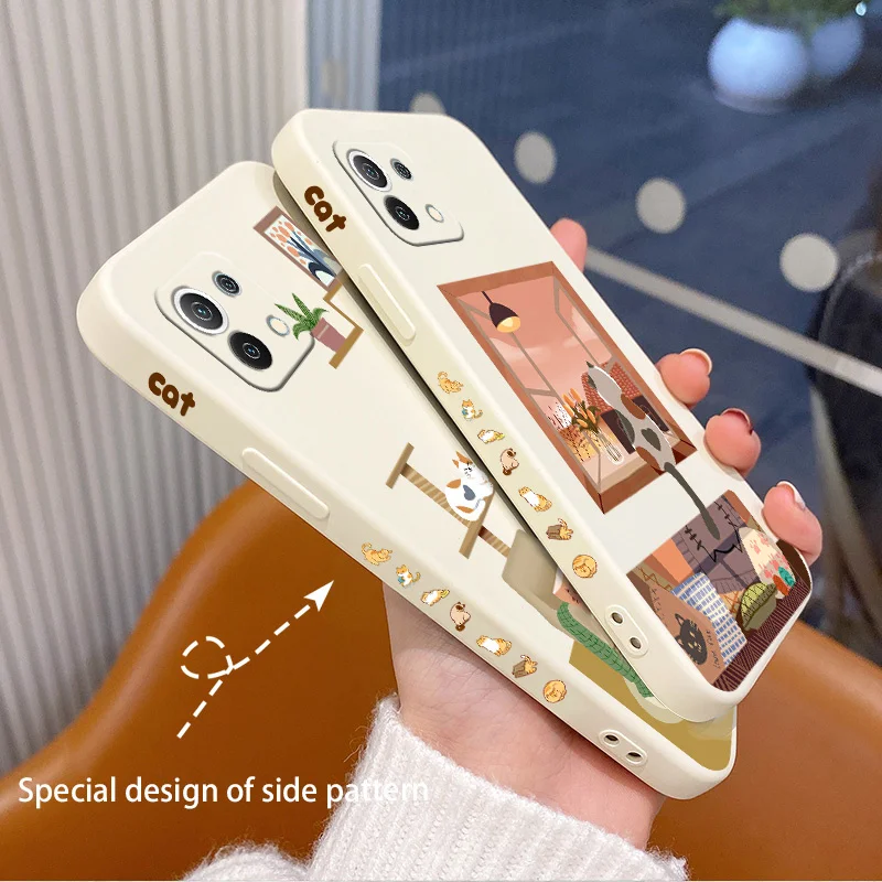 Чехол Melancholy Of Cat для Xiaomi Mi 11 10T 10 lite 9T Note Redmi 9 8 8Pro 7 7Pro 9A K40 K30 чехол | Мобильные