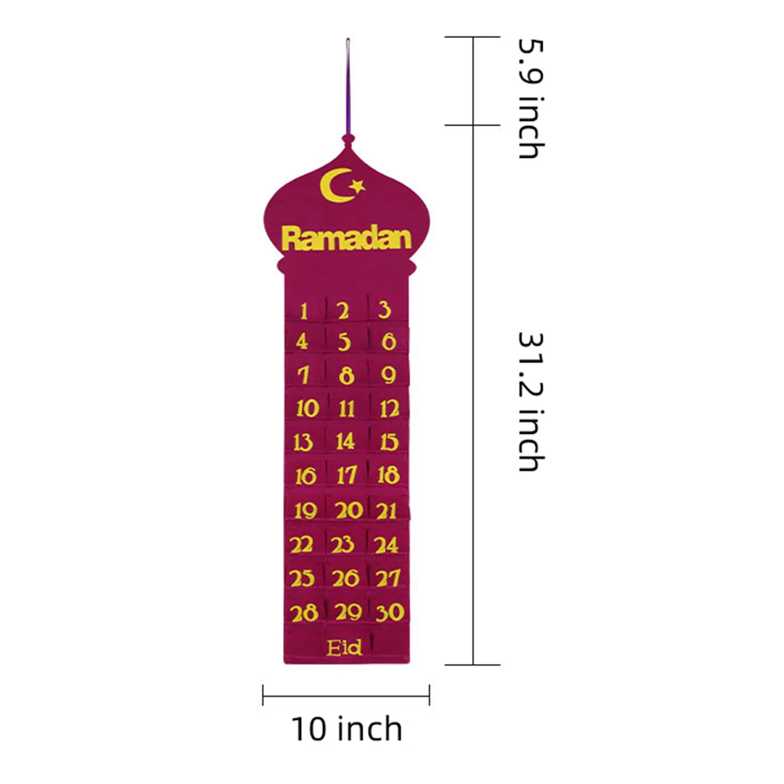 

Ramadan Decoration for Home Eid Mubarak Felt Calendar Mubarak hanging Countdown Calendar For Ornament Home GHS99