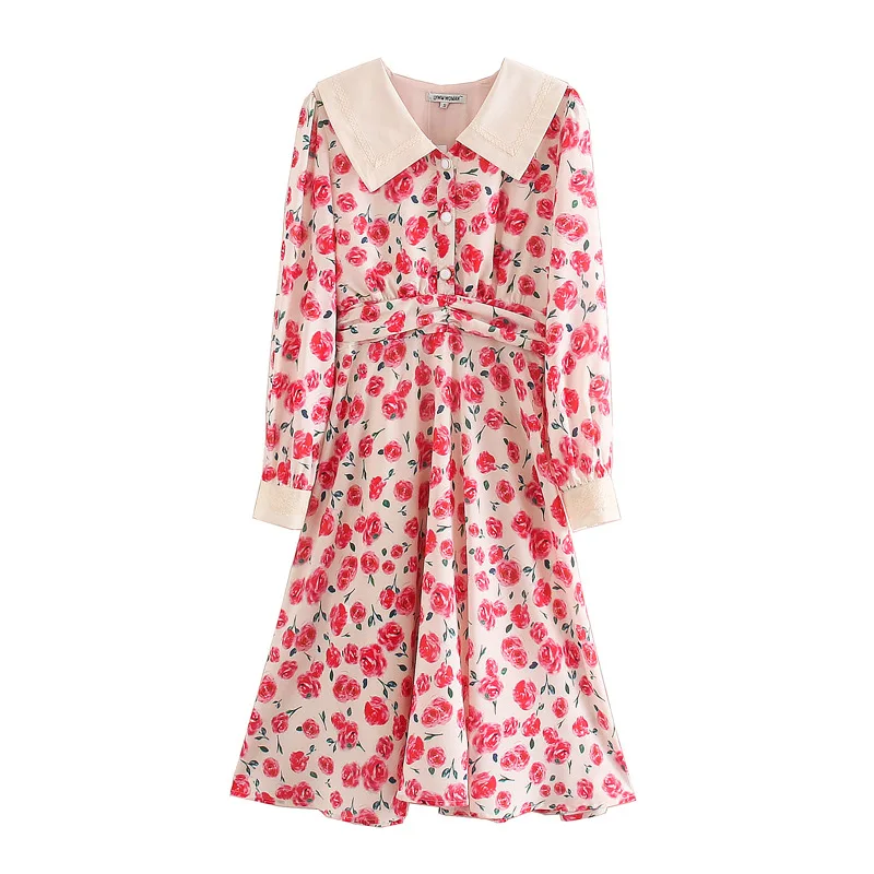 Женское платье с цветочной талией za в европейском ретро-стиле модель Wdl6645 на