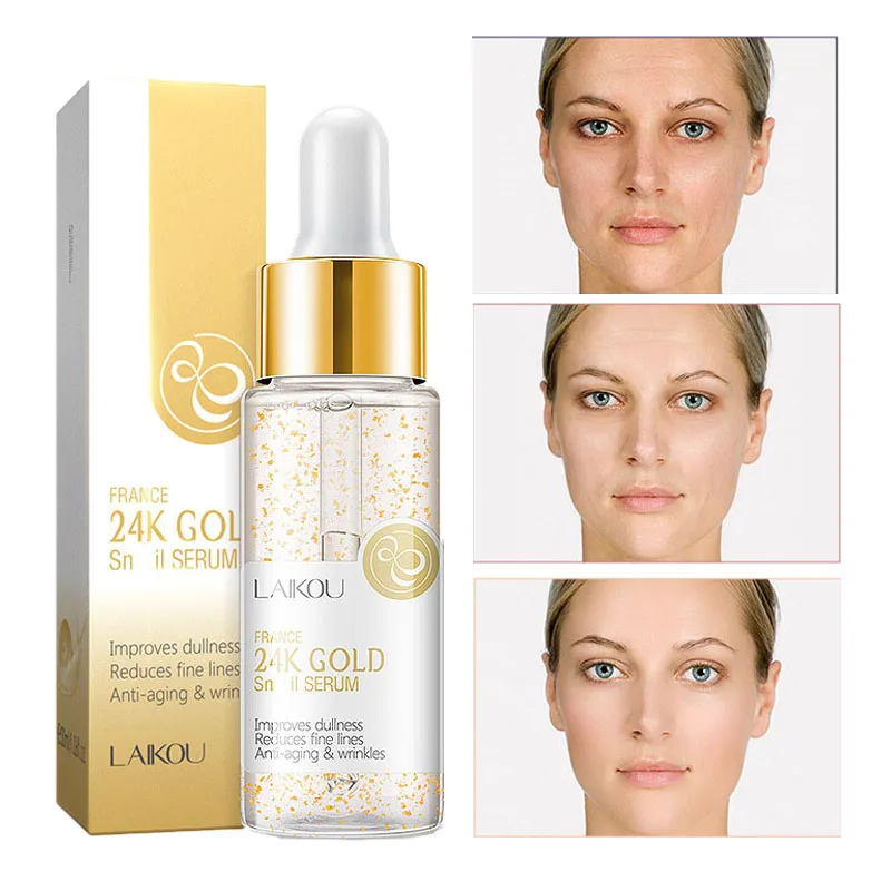 

Face Serum 30ml Moisturizing Whitening Oil Control Anti-Aging 24K Gold Snail VC Hyaluronic Acid Face Care Essence