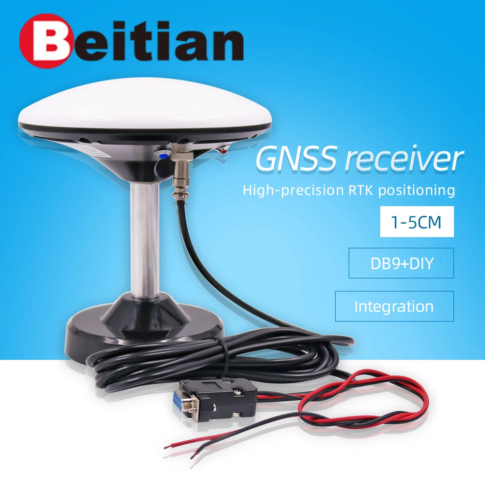 BEITIAN Высокая точность RTK GNSS GPS приемник RS232 уровень 3 м DB9 Женский внешний 5 В шнур