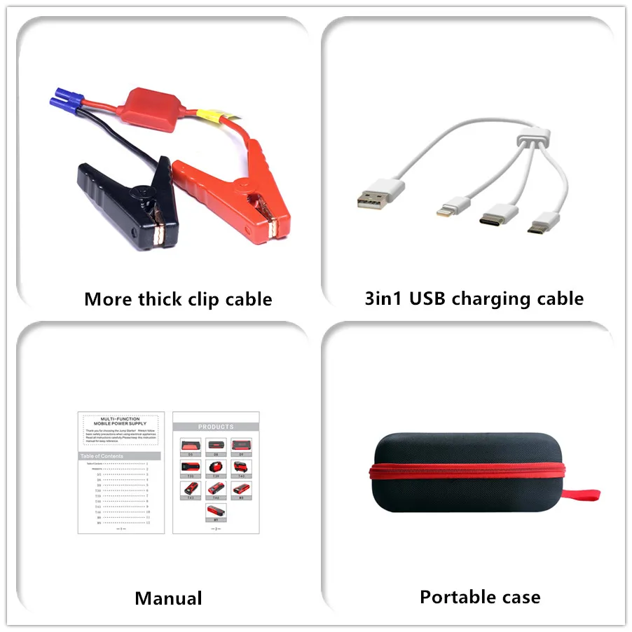 

Newest Upgraded 12V Car Jump Starter OBDIICAT-D4 Multi-Function Power Bank emergency Battery Charger Booster Mobile Phone Laptop