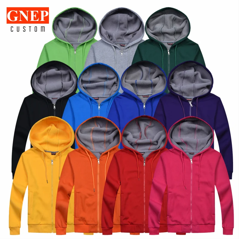 Zipper Hoodie Custom Sweet Couple Shirt Can Print Exclusive Logo Fashion Solid Color Plus Velvet Warm Jacket GNEP2020 New Trend