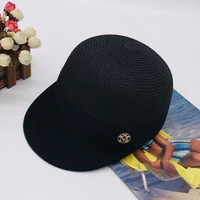 female korean stitched wool equestrian hat european and american style female straw hat sun shading beach hat couple hat