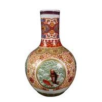 china old porcelain pastel fish algae celestial bottle vases