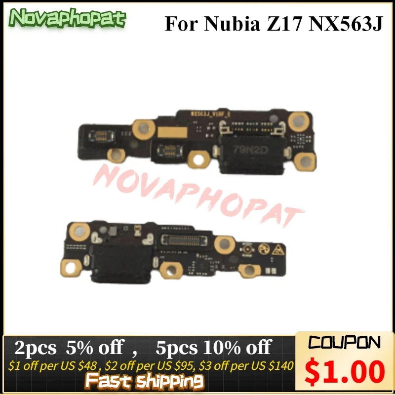 USB-Док-станция Novaphopat для ZTE Nubia Z17 NX563J NX563H / Z17mini NX569J, зарядный порт, гибкий кабель