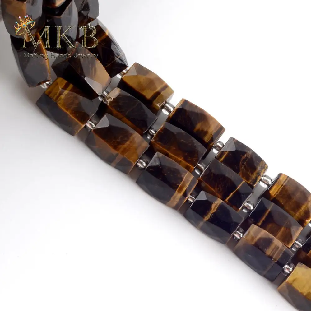 Бусины из натурального желтого тигрового глаза граненый камень кубовидная форма
