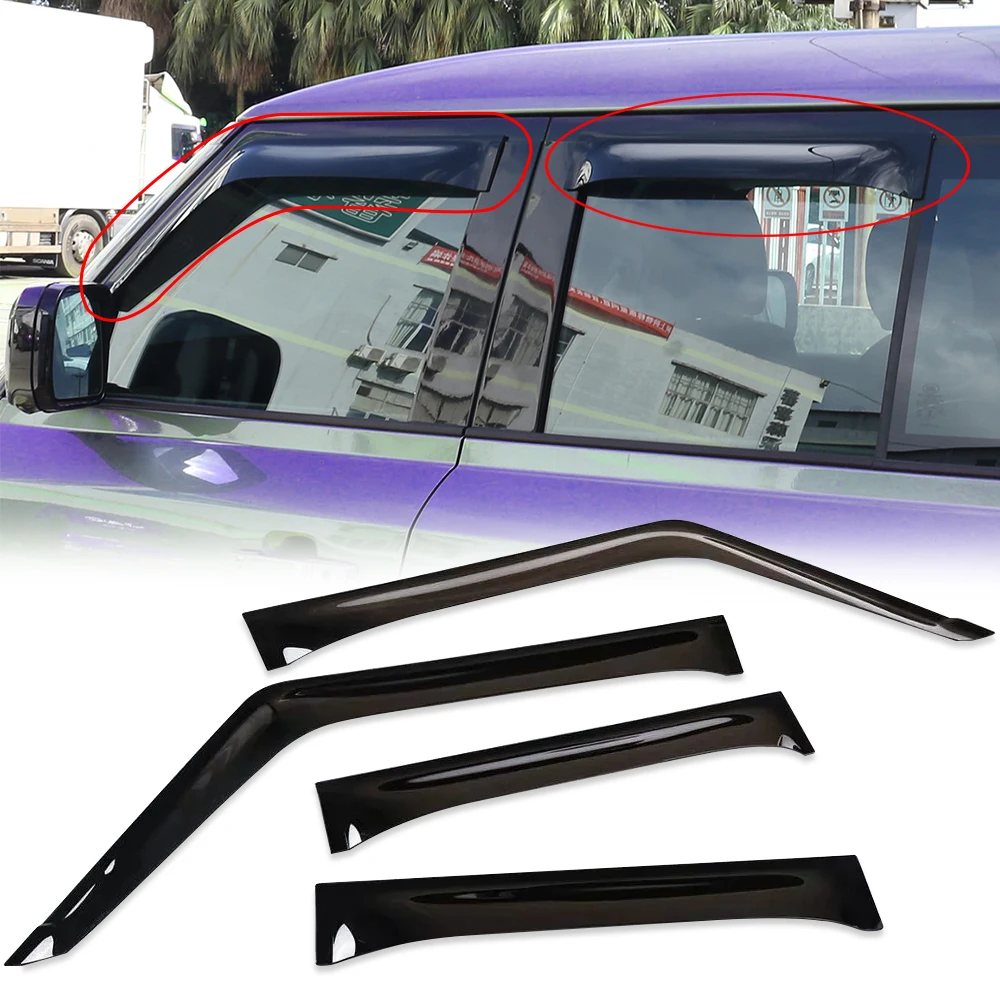 

Car Accessories Side Window Deflector Fit For Land Rover Defender 110 130 2020 Weather Shields Window Visors Sun Rain Guards