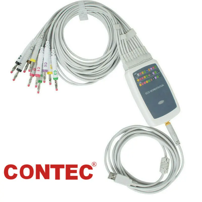 CONTEC8000GW Bluetooth ECG рабочая станция 12-свинцовый регистратор ЭКГ система PC SW BP | Красота